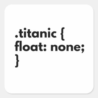 Adesivo Quadrado Titanic de piada css engraçado não flutuante para 