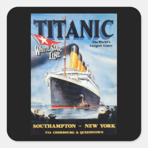 Adesivo Quadrado Titanic White Star Line - Maior Transatlântico do 