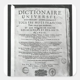 Adesivo Quadrado Titlepage   "Dictionnaire Universel" perto