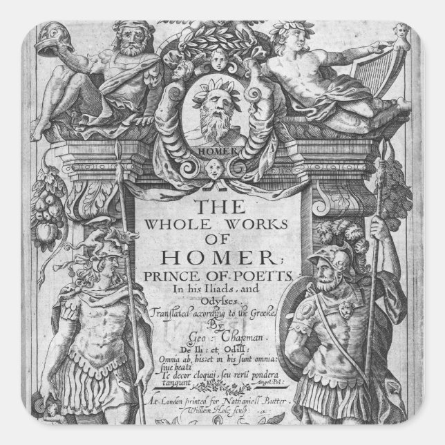 Adesivo Quadrado Titlepage to 'The Whole Works of Homer' (Frente)