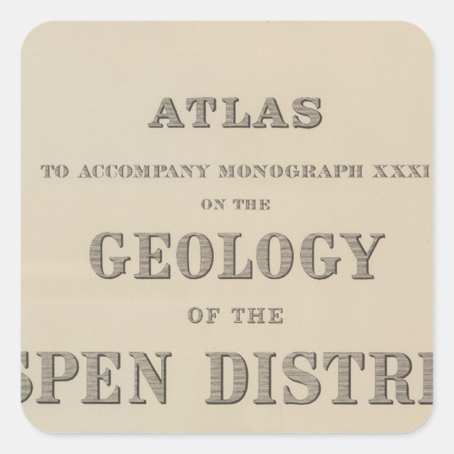 Adesivo Quadrado Título Page Atlas to the Geology (Frente)