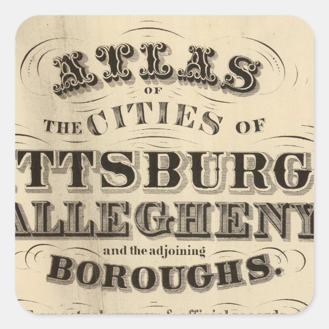 Adesivo Quadrado Título Page Pittsburgh, Atlas de Alegação (Frente)