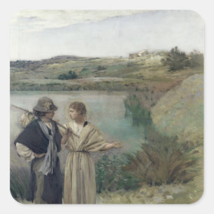 Adesivo Quadrado Tobias e o Arcanjo Raphael