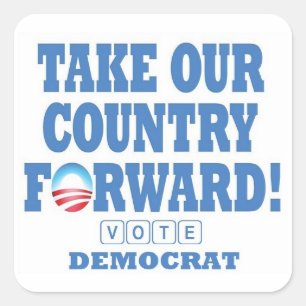 Adesivo Quadrado TOCF-Vote Democrata - Sq Stickers