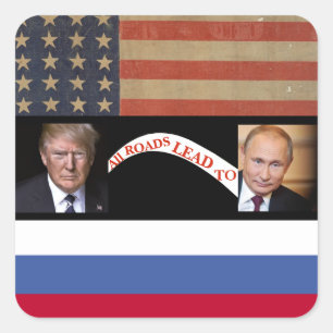 Adesivo Quadrado Todas as Estradas levam ao Putin Sticker