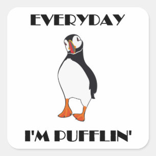 Adesivo Quadrado Todos os dias sou Pufflin Puffin Bird