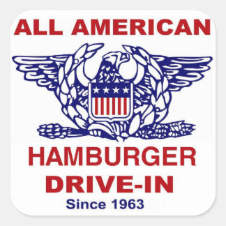 Adesivo Quadrado Todos os HAMBURGER Americanos dirigem em Massapequ