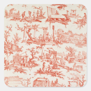 Adesivo Quadrado Toile de Jouy, ilustrando os processos de manuf