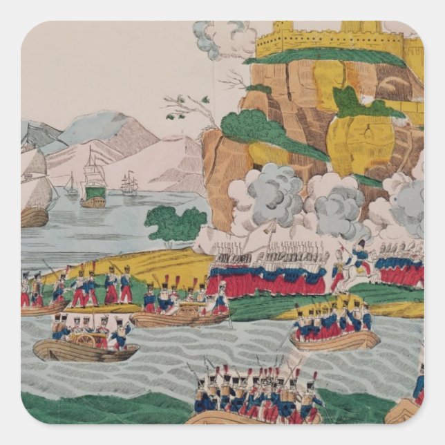 Adesivo Quadrado Tomada de Argel pelos Franceses (Frente)