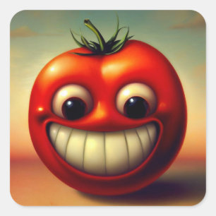 Adesivo Quadrado Tomate alegre