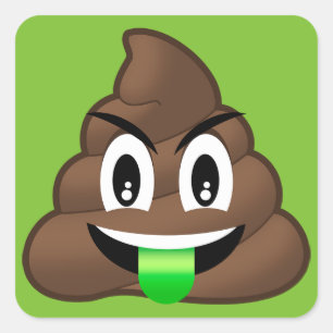 Adesivo Quadrado Tombadilho louco Emoji da língua verde