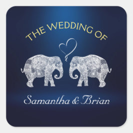 Adesivo Quadrado TONELADAS DE AMOR | Elephant Night Light Wedding C