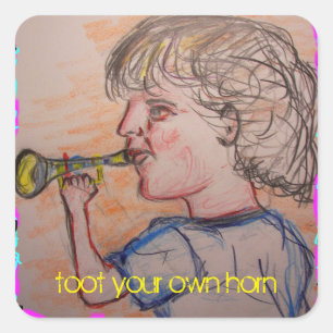 Adesivo Quadrado toot seu próprio chifre