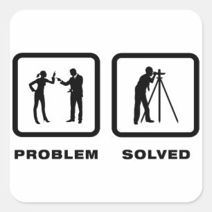 Adesivo Quadrado Topógrafo da terra