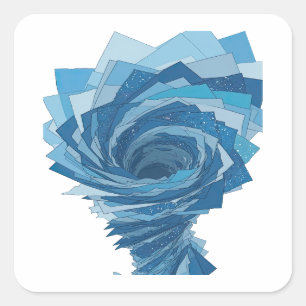 Adesivo Quadrado Tornado Azul ÚNICO