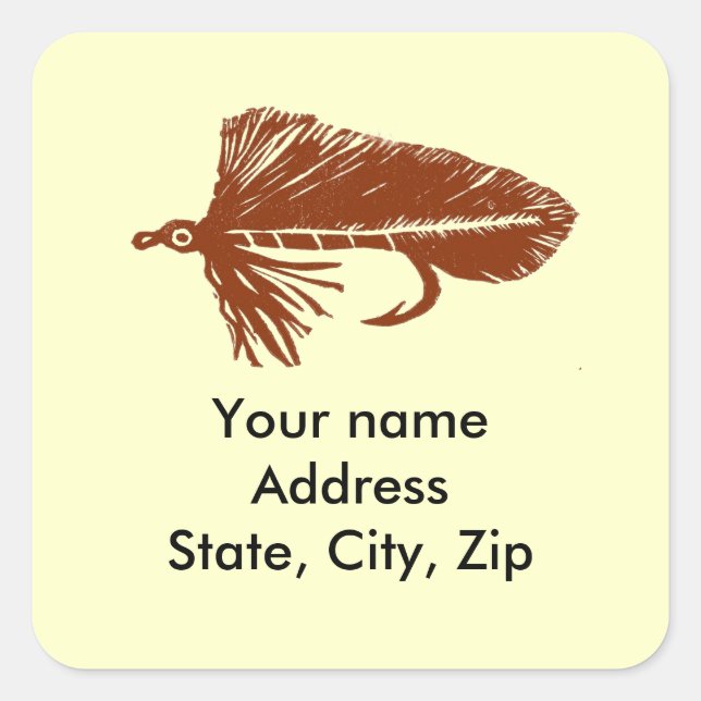 Adesivo Quadrado Torneira Brown Matuka, pesca com moscas, pesca com (Frente)