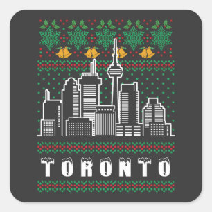 Adesivo Quadrado Toronto Canada Ugly Christmas