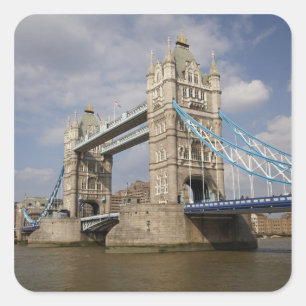 Adesivo Quadrado Torre Bridge e Rio Tâmisa, Londres,