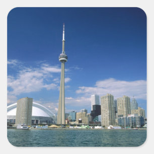 Adesivo Quadrado Torre CN e Skydome em Toronto, Ontário,