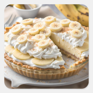 Adesivo Quadrado Torta de Creme de Banana