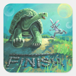 Adesivo Quadrado Tortoise e a arte da lebre