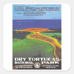 Adesivo Quadrado Tortugas secas - Viagens vintage