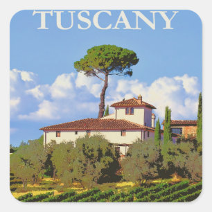 Adesivo Quadrado Toscana Itália Poster