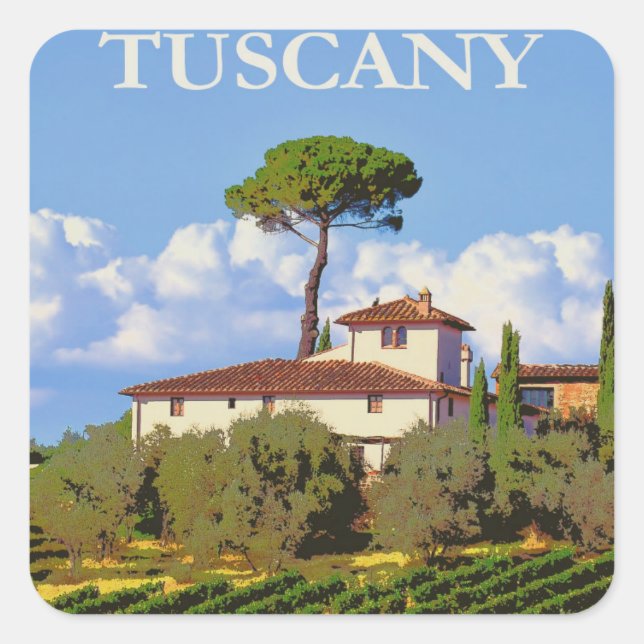 Adesivo Quadrado Toscana Itália Poster (Frente)