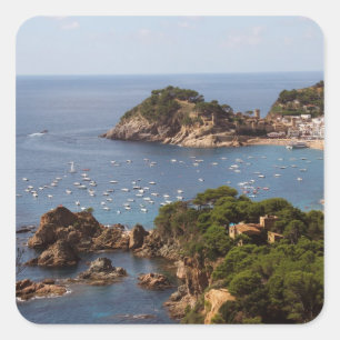 Adesivo Quadrado TOSSA DE MAR. Cidade localizada na Costa Brava.