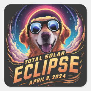 Adesivo Quadrado Total do trevo do Ouro Eclipse Solar 2024