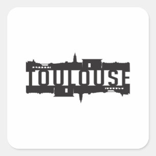 Adesivo Quadrado Toulouse City Skyline Viagem Funny Gift