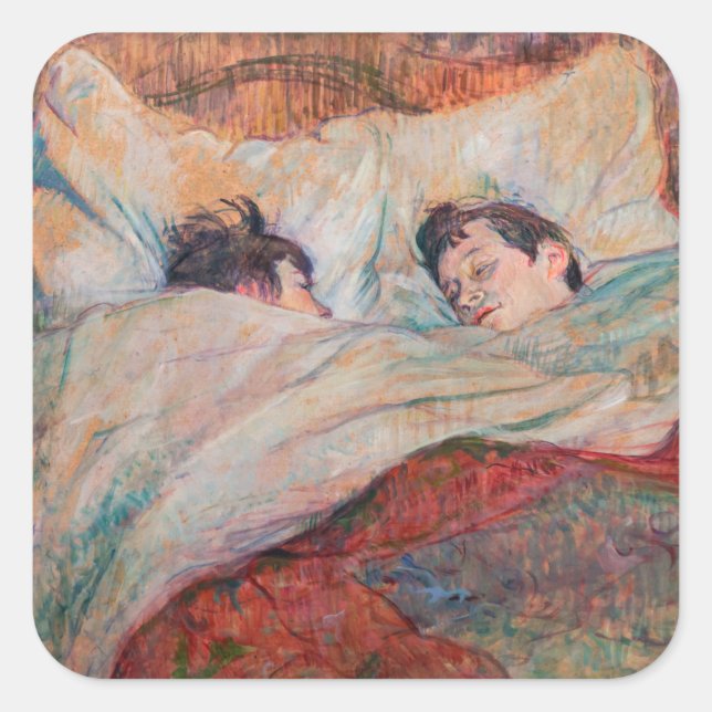 Adesivo Quadrado Toulouse-Lautrec - A Cama (Frente)