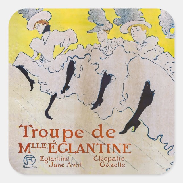 Adesivo Quadrado Toulouse-Lautrec - Troupe de Mlle Eglantine (Frente)