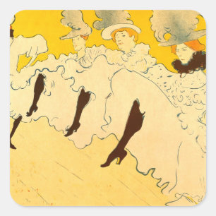 Adesivo Quadrado Toulouse Lautrec Yellow Dancing Girl Poster