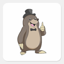 Adesivo Quadrado Toupeira como Noivo com Gravata