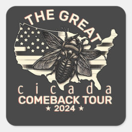 Adesivo Quadrado Tour de Comeback Graphic Cicada 2024 Design