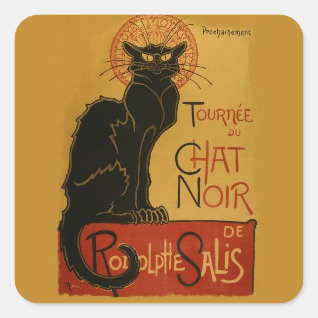 Adesivo Quadrado Tournee de Chat Noir Black Cat (Frente)