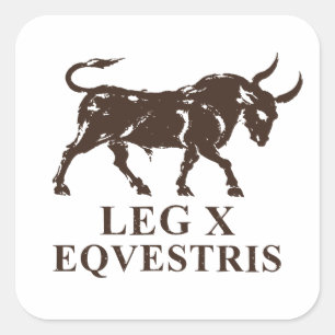 Adesivo Quadrado Touro Legio X Equestris em Pigmento Antigo