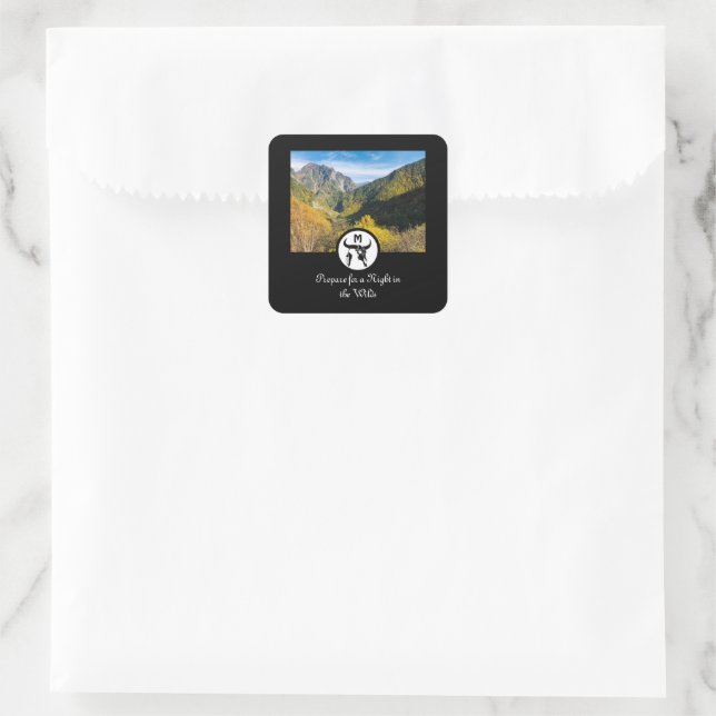 Adesivo Quadrado Touro Longhorn Negro Touro Crânio Silhueta Monogra (Bolsa)