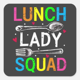 Adesivo Quadrado Trabalhadoras de Cafés Lady Squad, Almoçadas na Es