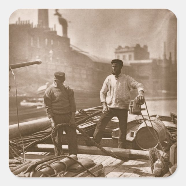 Adesivo Quadrado Trabalhadores da 'autoestrada silenciosa', da 'Str (Frente)