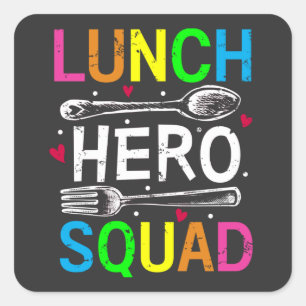 Adesivo Quadrado Trabalhadores de cantinas de hero Squad na escola