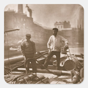 Adesivo Quadrado Trabalhadores "na estrada silenciosa", 'da vida de