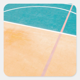 Adesivo Quadrado Trabalho de arte de basquete legal