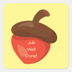 Adesivo Quadrado Trabalho de Tema de outono Bem Feito Acorde