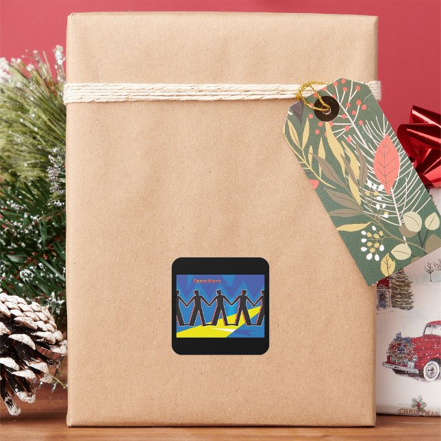 Adesivo Quadrado Trabalho em equipe (Criador carregado)