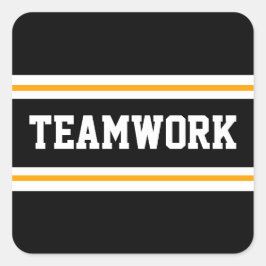 Adesivo Quadrado TRABALHO EM EQUIPE Esportivo Black Yellow Racing S