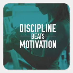 Adesivo Quadrado Trabalho feminino - Disciplina bate motivação