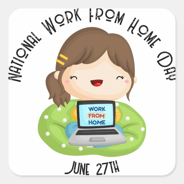 Adesivo Quadrado Trabalho Nacional Do Dia De Casa (Frente)