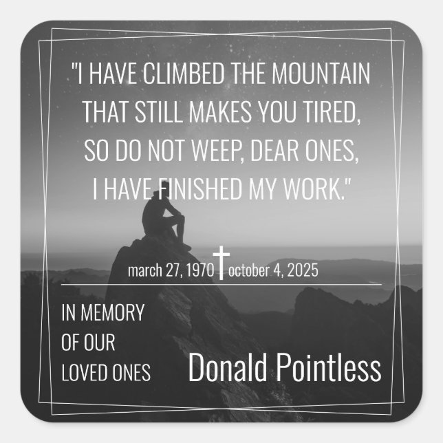 Adesivo Quadrado Trabalhos de salvação (Frente)